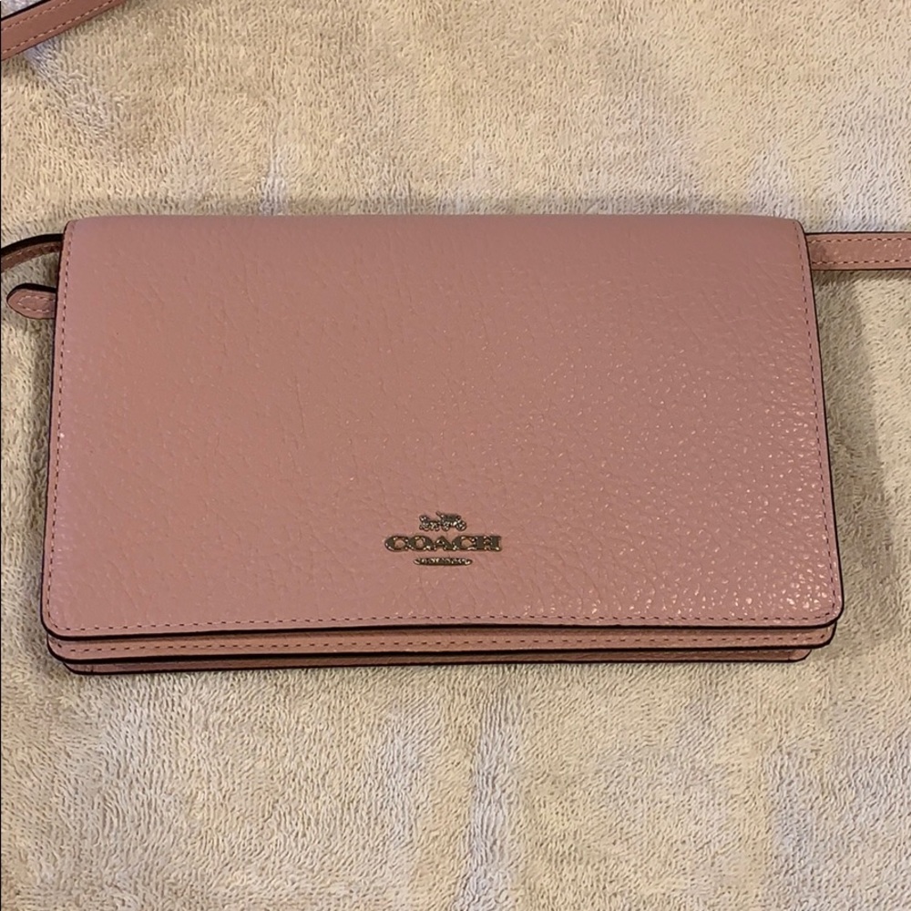 NWT Coach Leather Clutch/Shoulder Bag